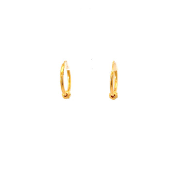 24K MINI HOOP BEAD CHARM EARRINGS