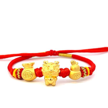 24K DRAGON MONEY WU LOU CHARM BRACELET